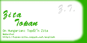 zita topan business card